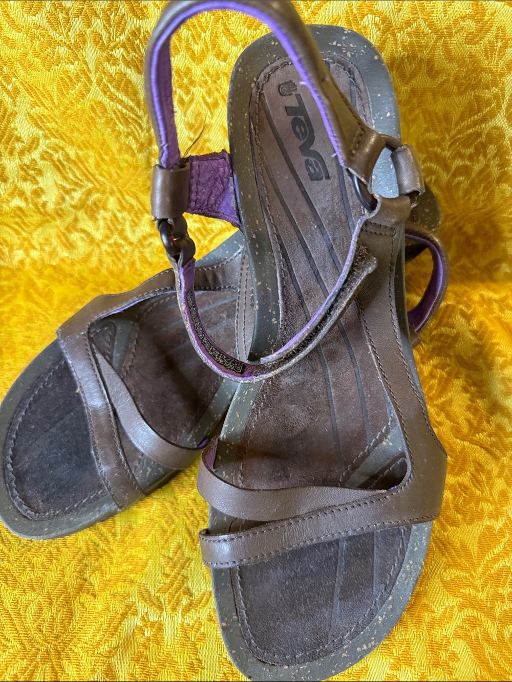 Teva Women's Brown Sandal with Purple Accents